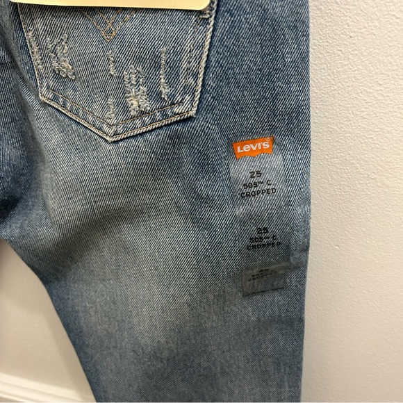 NWT Levi’s 505c Cropped Jeans 25 orange tabbed - Picture 10 of 13